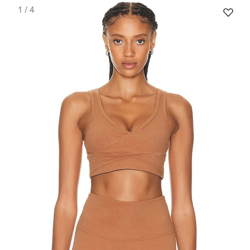 Varley Brown Cropped Sports Bra